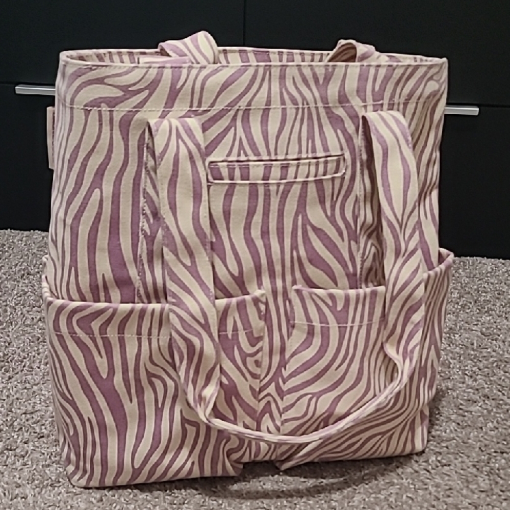 Purple Zebra Print Dange Dover Tote Bag